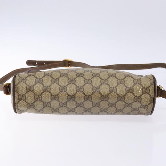 GUCCI GG Supreme Web Sherry Line Bag Pvc Beige Gold 56 02 088 - Picture 9 of 13